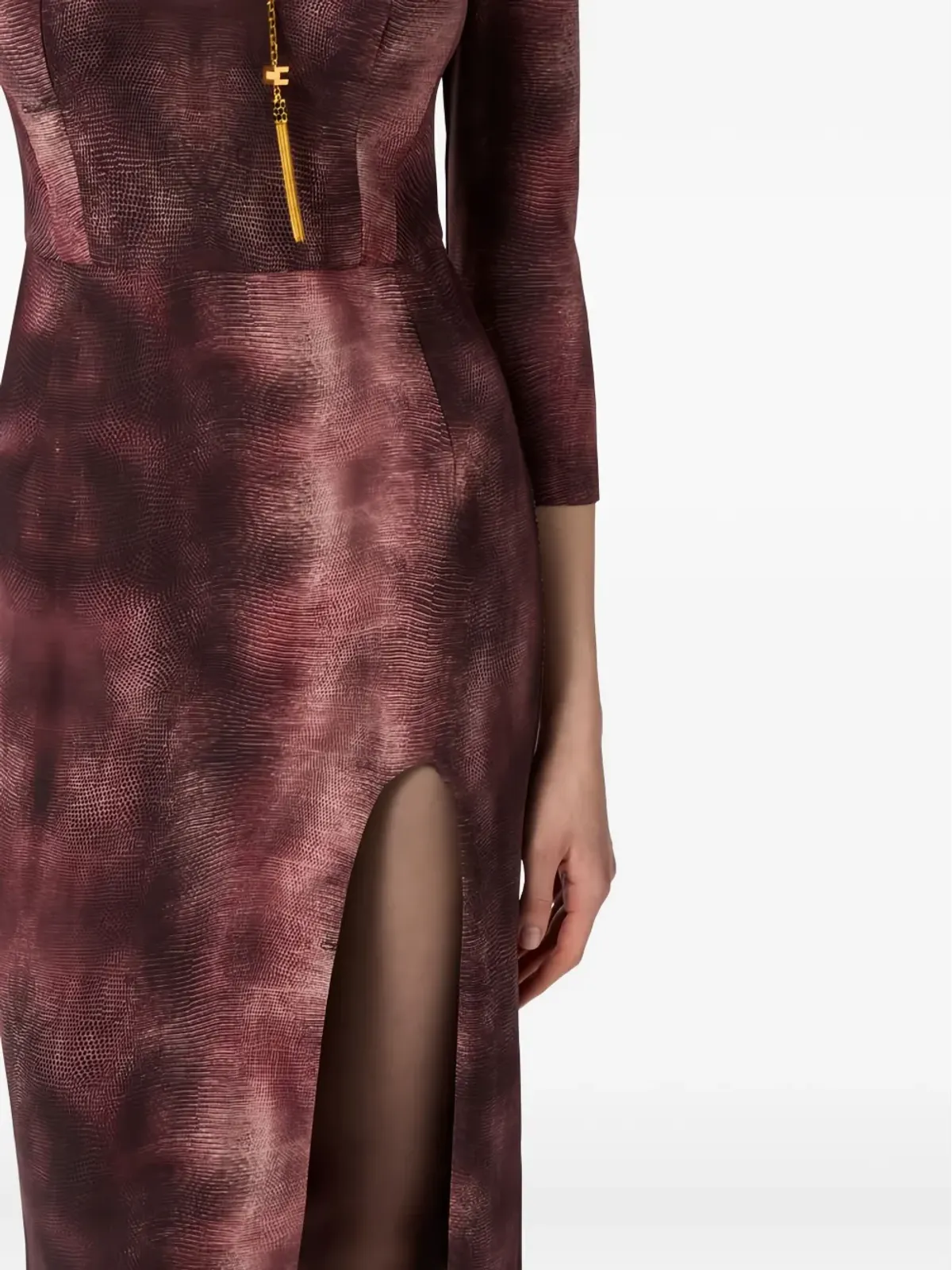 Elisabetta Franchi パイソンプリント ミディドレス - 画像5