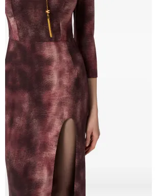 Elisabetta Franchi パイソンプリント ミディドレス - サムネイル5