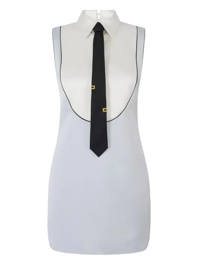 Elisabetta Franchi Elisabetta Franchi タイカラー付きミニドレス ブルーの商品画像