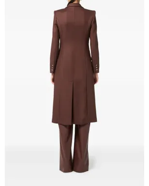 Elisabetta Franchi エナメルボタン付き ダブルブレストコート - ブラウン - サムネイル3