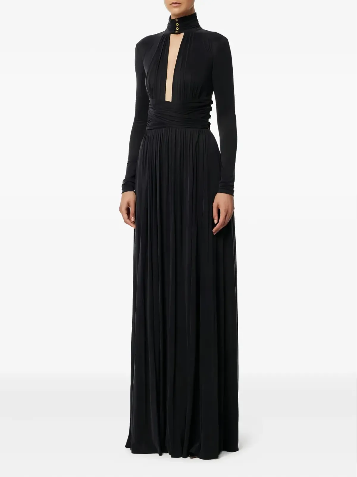 Elisabetta Franchi レッドカーペット ドレープ クロスオーバー ドレス - ブラック - 画像2