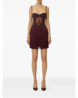 Elisabetta Franchi フリンジ付きチュールミニドレス - サムネイル2
