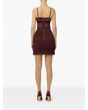 Elisabetta Franchi フリンジ付きチュールミニドレス - サムネイル3