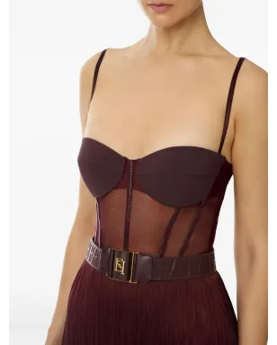 Elisabetta Franchi フリンジ付きチュールミニドレス - サムネイル4
