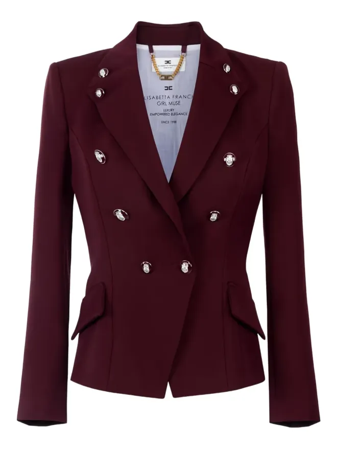 Elisabetta Franchi Elisabetta Franchi ダブルブレスト エナメルボタン ブレザー レッドの商品画像