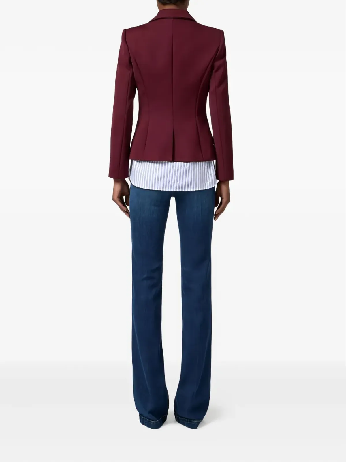 Elisabetta Franchi ダブルブレスト エナメルボタン ブレザー レッド - 画像3
