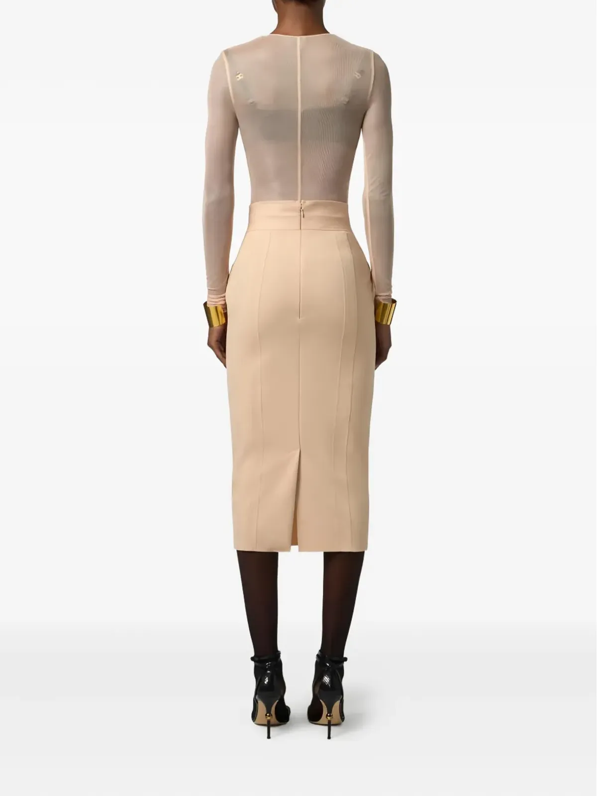 Elisabetta Franchi トップステッチ ロゴディテール スカート - 画像3