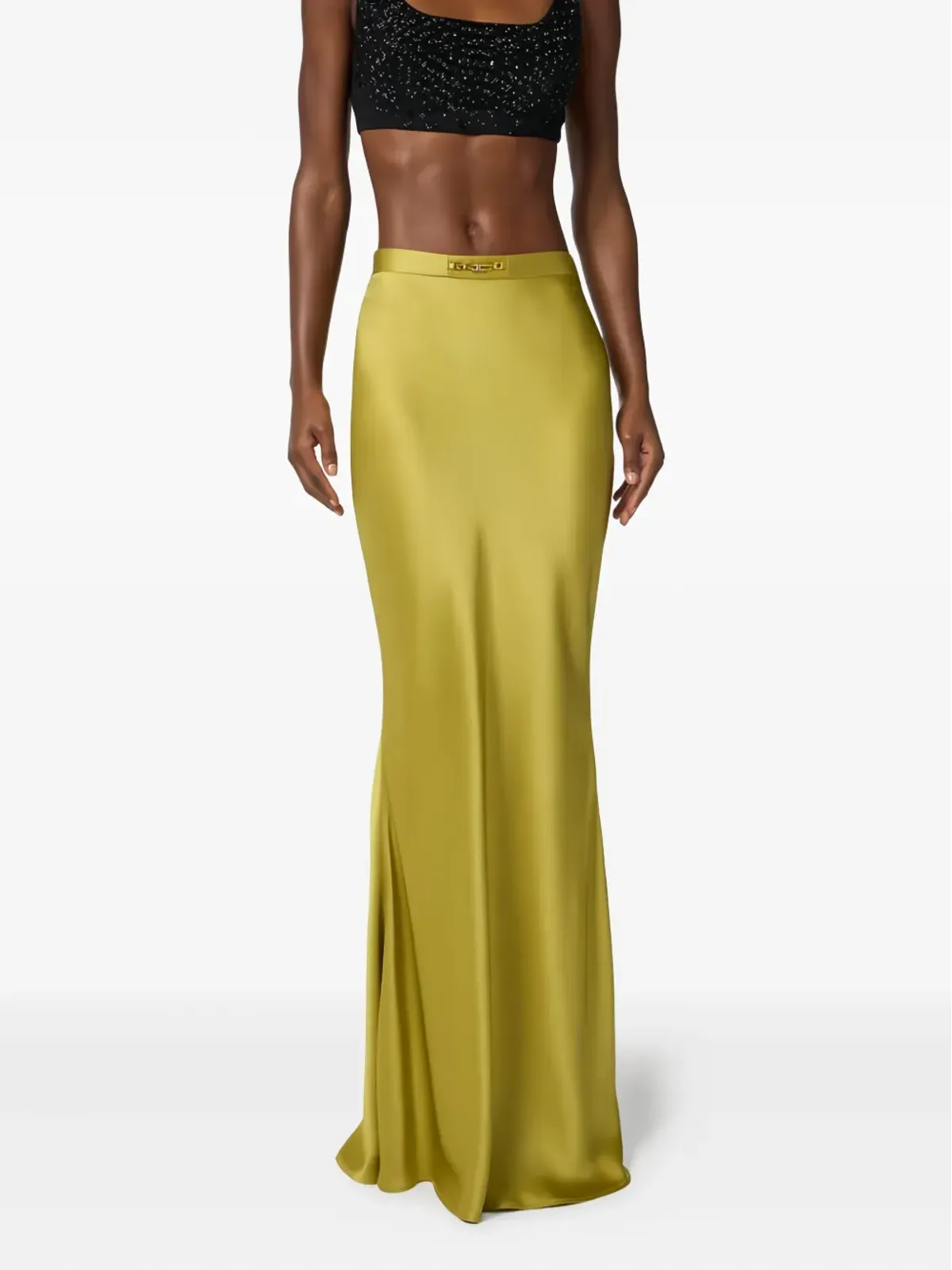 Elisabetta Franchi ロゴディテール マキシスカート - グリーン - 画像4