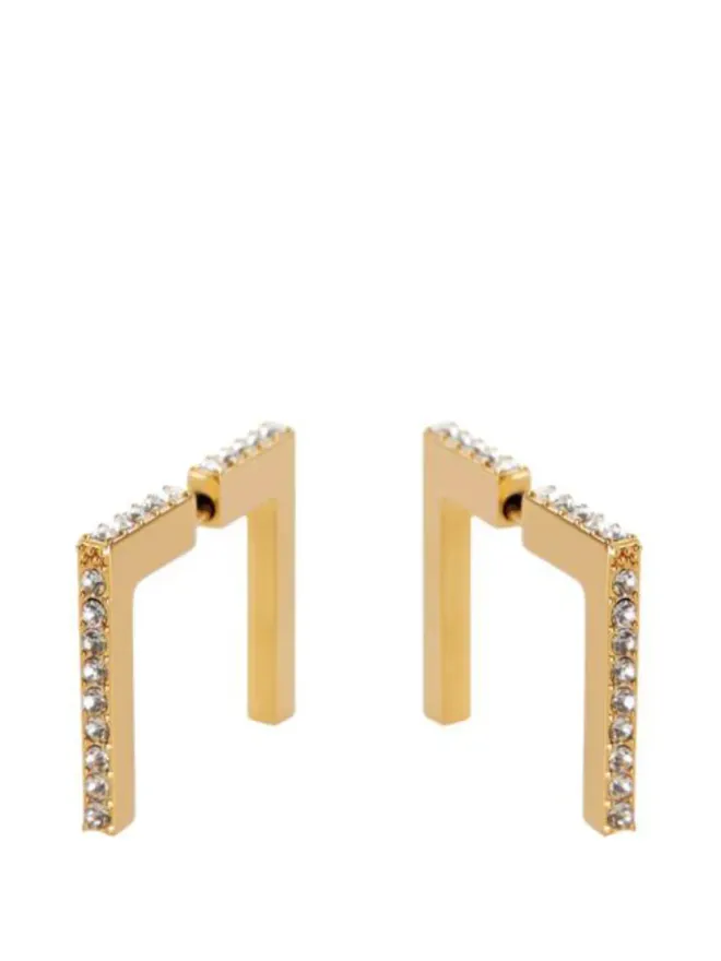 Elisabetta Franchi Elisabetta Franchi ラインストーン装飾のイヤリング - ゴールドの商品画像