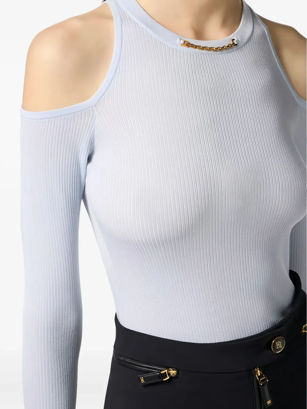 Elisabetta Franchi カットアウトディテール長袖トップ - 画像5