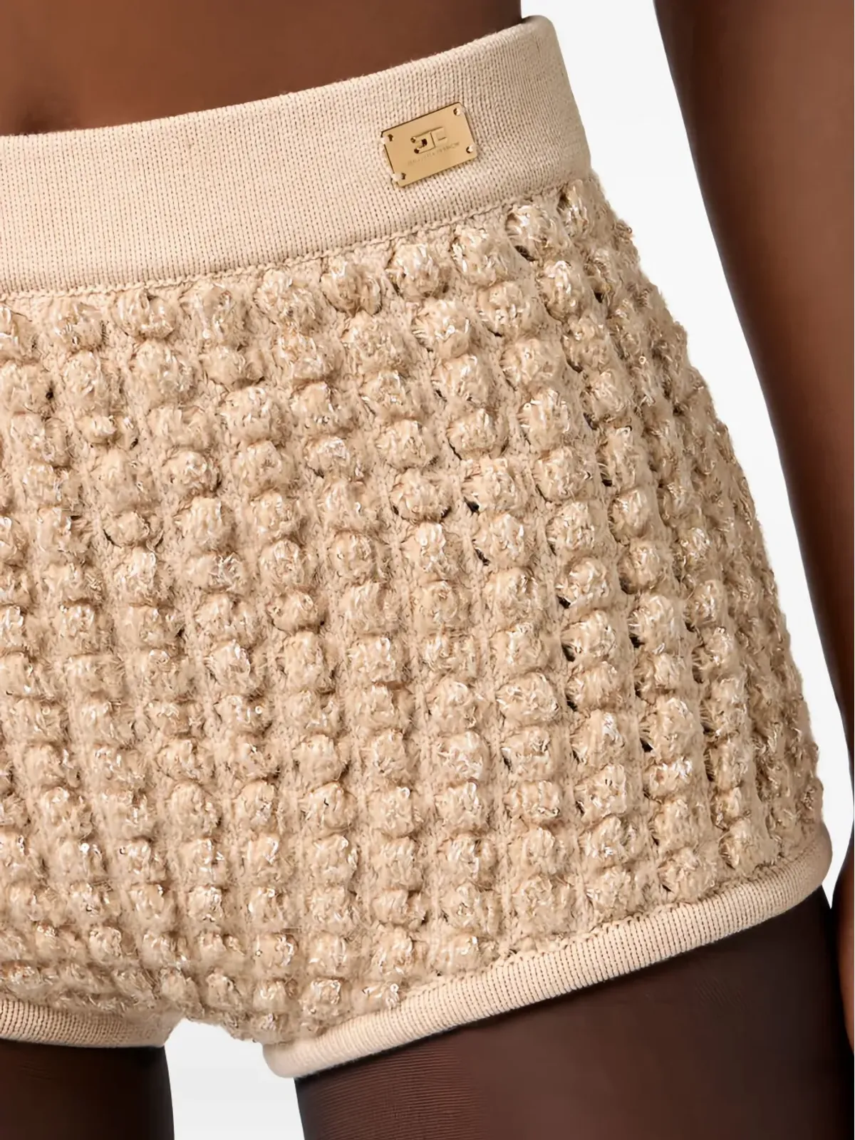 Elisabetta Franchi スパンコール付きブークレショートパンツ - ニュートラル - 画像5