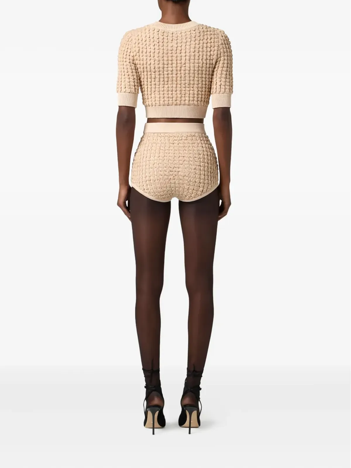 Elisabetta Franchi スパンコール付きブークレショートパンツ - ニュートラル - 画像3