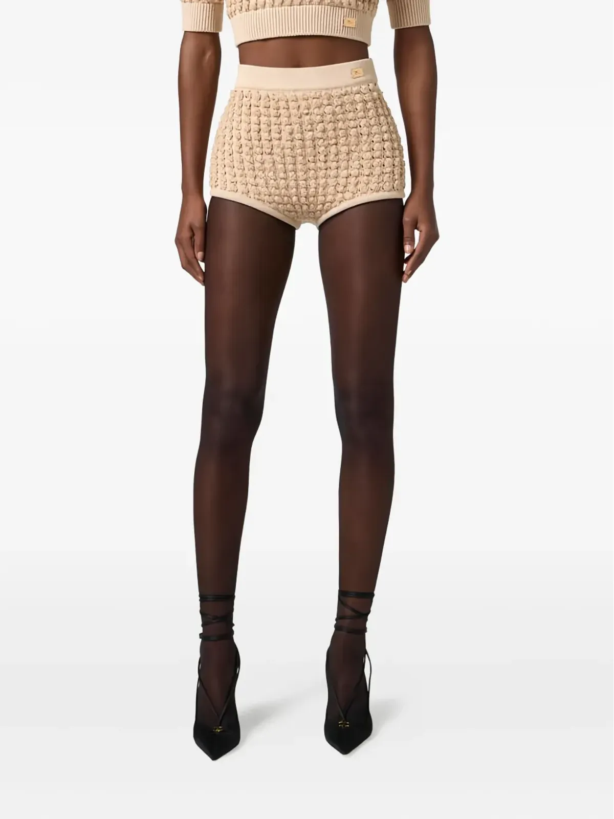 Elisabetta Franchi スパンコール付きブークレショートパンツ - ニュートラル - 画像4