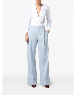 Elisabetta Franchi プリーツディテールの長袖ボディスーツ - ホワイト - サムネイル2