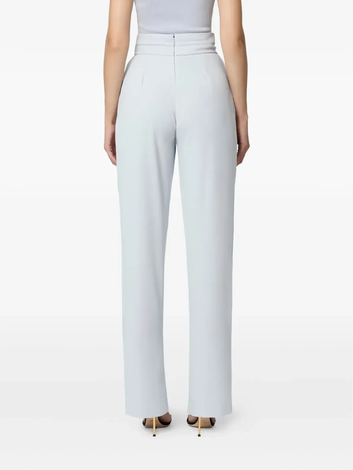 Elisabetta Franchi ドローストリング入りスリットパンツ ブルー - 画像3