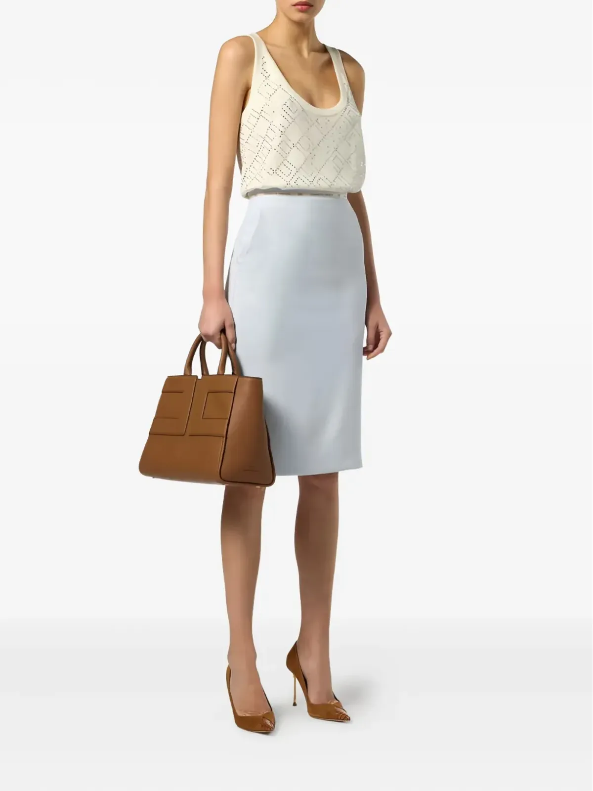 Elisabetta Franchi 刺繍入りタンクトップ - ネュートラルカラー - 画像2
