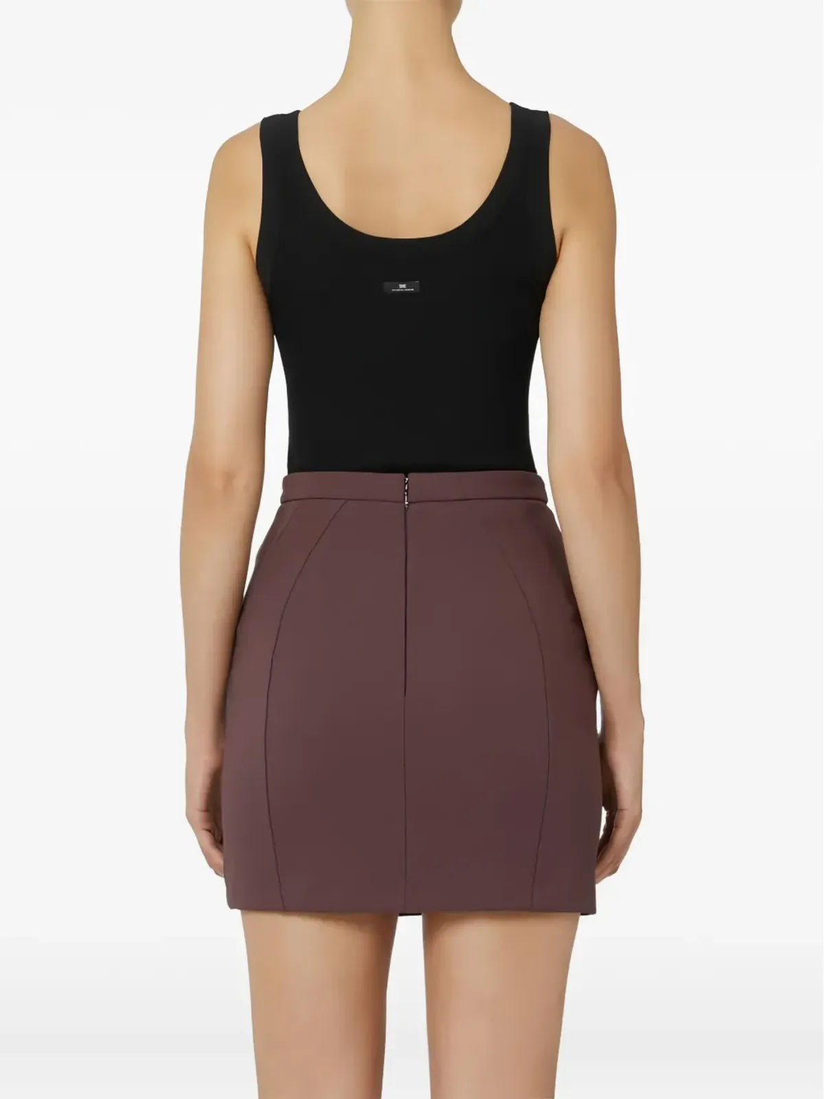 Elisabetta Franchi チェーンディテールリブ編みタンクトップ - ブラック - 画像3