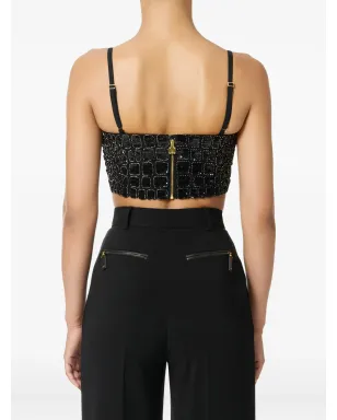 Elisabetta Franchi クロコダイル刺繍トップス ブラック - サムネイル2