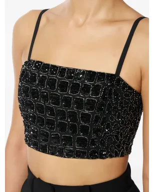 Elisabetta Franchi クロコダイル刺繍トップス ブラック - サムネイル3