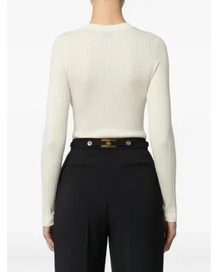 Elisabetta Franchi リブ編み長袖カーディガン - ニュートラルカラー - サムネイル3