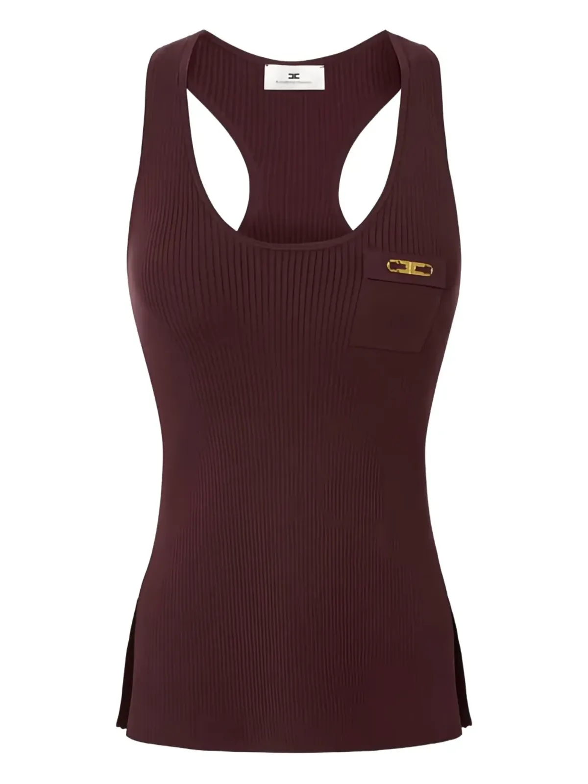 Elisabetta Franchi リブ編み バストポケット タンクトップ - 画像1