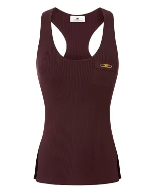 Elisabetta Franchi リブ編み バストポケット タンクトップ - サムネイル1