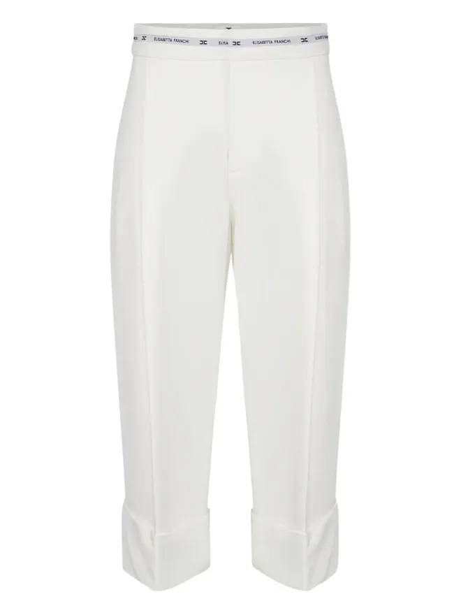 Elisabetta Franchi Elisabetta Franchi 裾にカフを施したクロップドパンツ - ホワイトの商品画像