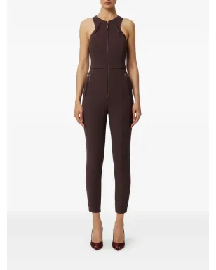 Elisabetta Franchi ジップ付きホルターネック ジャンプスーツ - ブラウン - サムネイル2
