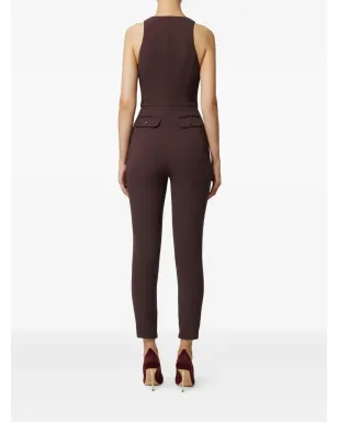 Elisabetta Franchi ジップ付きホルターネック ジャンプスーツ - ブラウン - サムネイル3