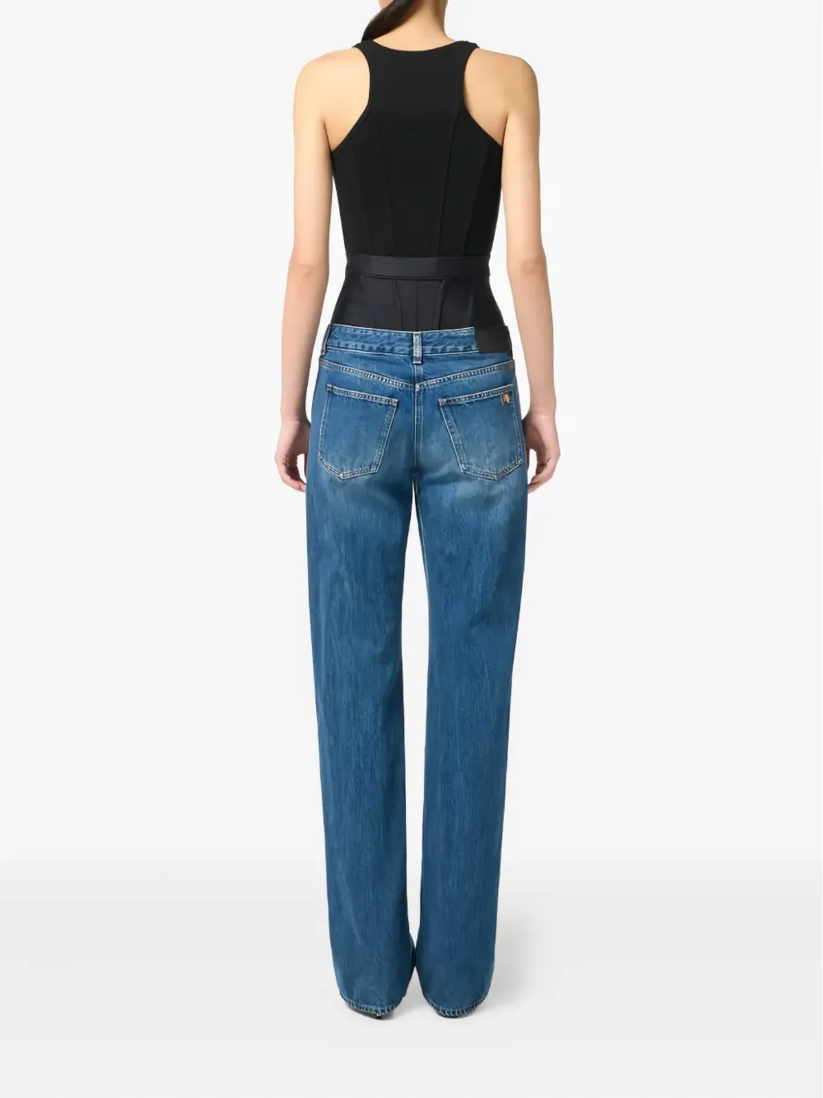 Elisabetta Franchi リブ編みジップアップニットトップス - ブラック - 画像3