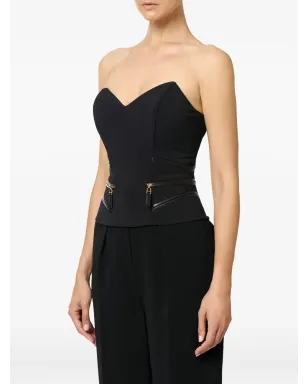 Elisabetta Franchi ジップ付きクレープトップ ブラック - サムネイル2