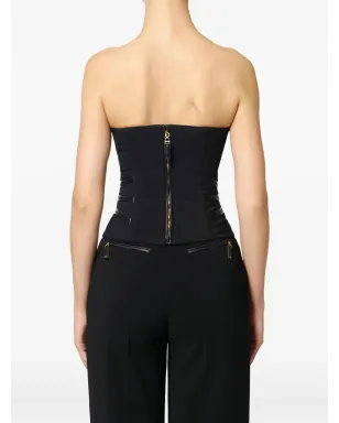 Elisabetta Franchi ジップ付きクレープトップ ブラック - サムネイル3