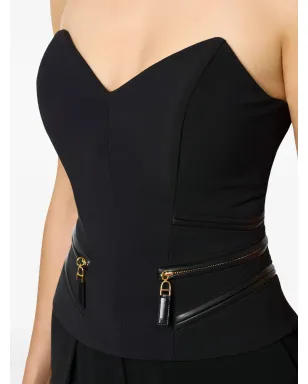 Elisabetta Franchi ジップ付きクレープトップ ブラック - サムネイル4
