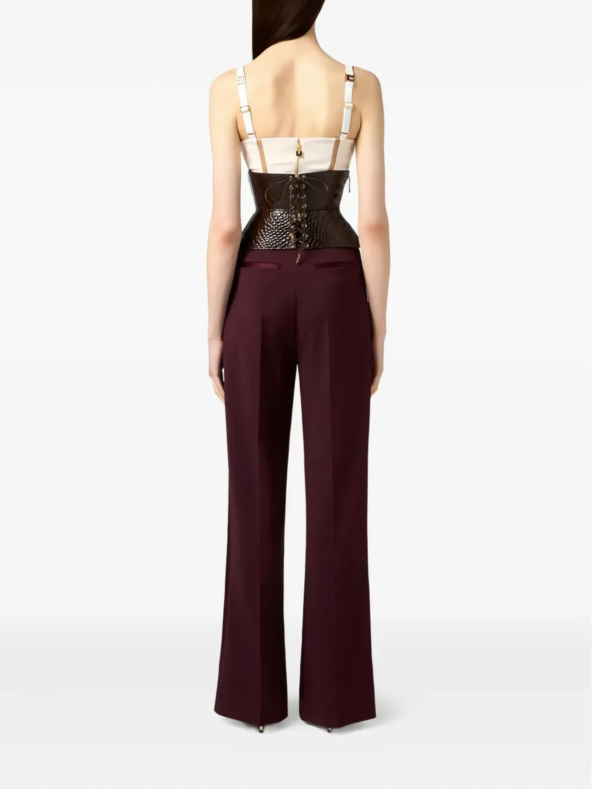 Elisabetta Franchi カットアウトリボン・トップ - ネチュラル - 画像3