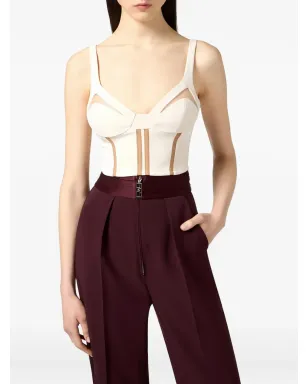 Elisabetta Franchi カットアウトリボン・トップ - ネチュラル - サムネイル4