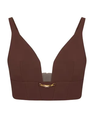 Elisabetta Franchi ジュエルディテール トップ - ブラウン - サムネイル1