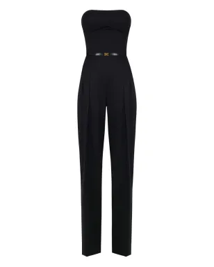 Elisabetta Franchi バンドゥベルト付きジャンプスーツ - ブラック - サムネイル4