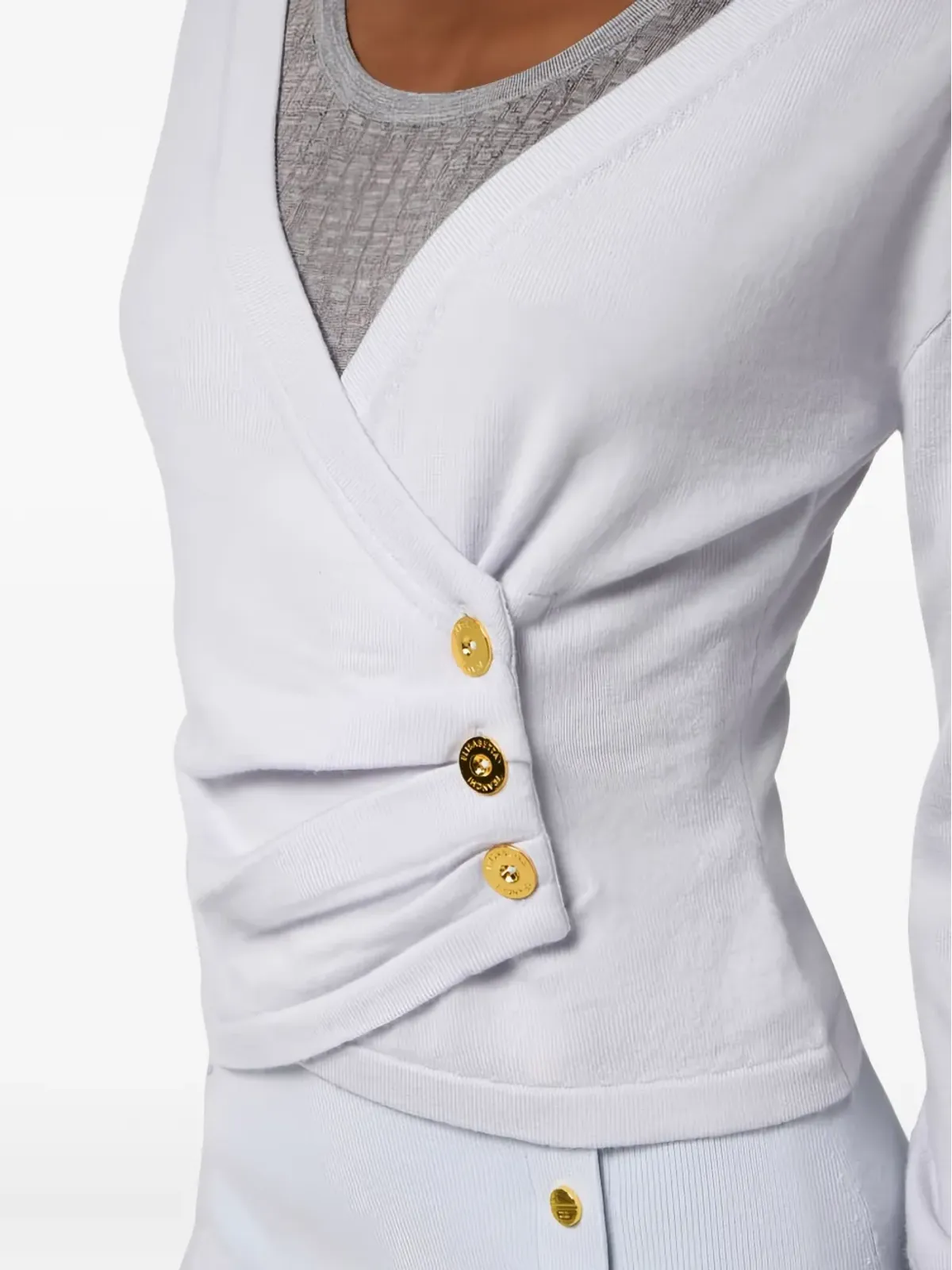 Elisabetta Franchi クロスオーバーボタンセーター - ニュートラルカラー - 画像5