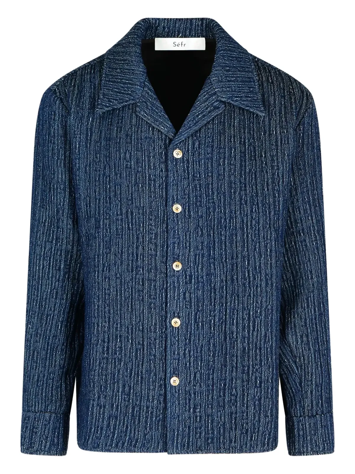 Séfr camp collar WES shirt - Blue - 画像1