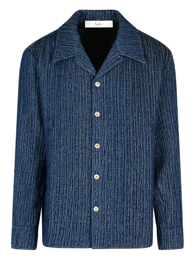 Séfr Séfr camp collar WES shirt - Blueの商品画像