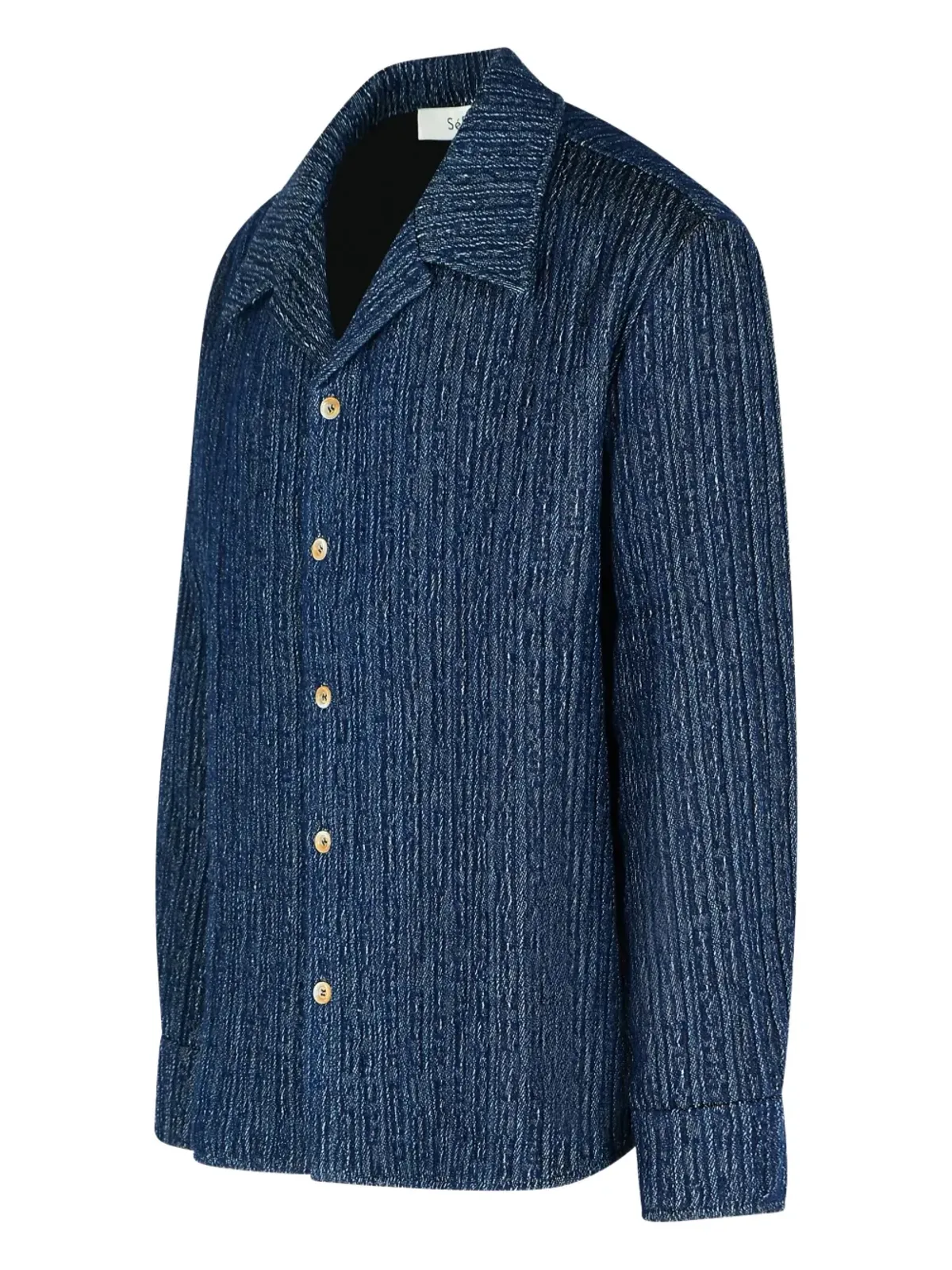 Séfr camp collar WES shirt - Blue - 画像3