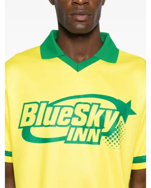 BLUE SKY INN ロゴプリント サッカーTシャツ イエロー - サムネイル4