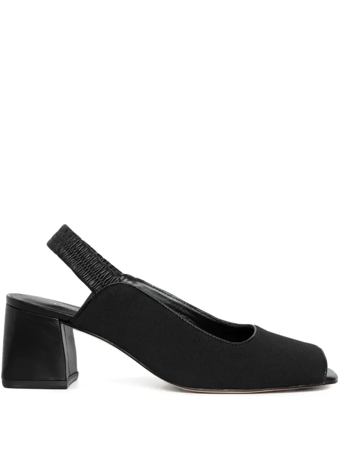 Studio Chofakian Studio Chofakian 40mm peep-toe block-heel pumps - Blackの商品画像