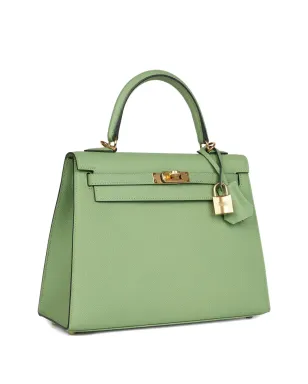 Hermès ビンテージ ケリー・セリエ25 レザー トートバッグ - グリーン - サムネイル5