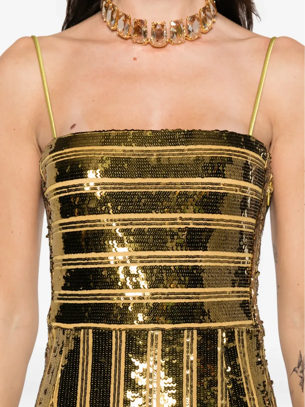 Galvan London sequin bandeau gown maxi dress - Yellow - 画像5