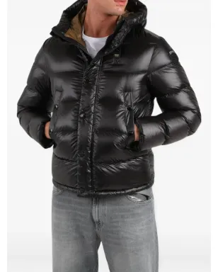 Blauer フード付きパデッドクリッパーコート - サムネイル1