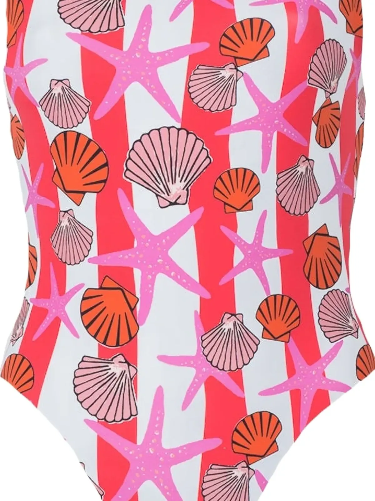 Lhd Key Biscayne striped print ボディスーツ - レッド - 画像2