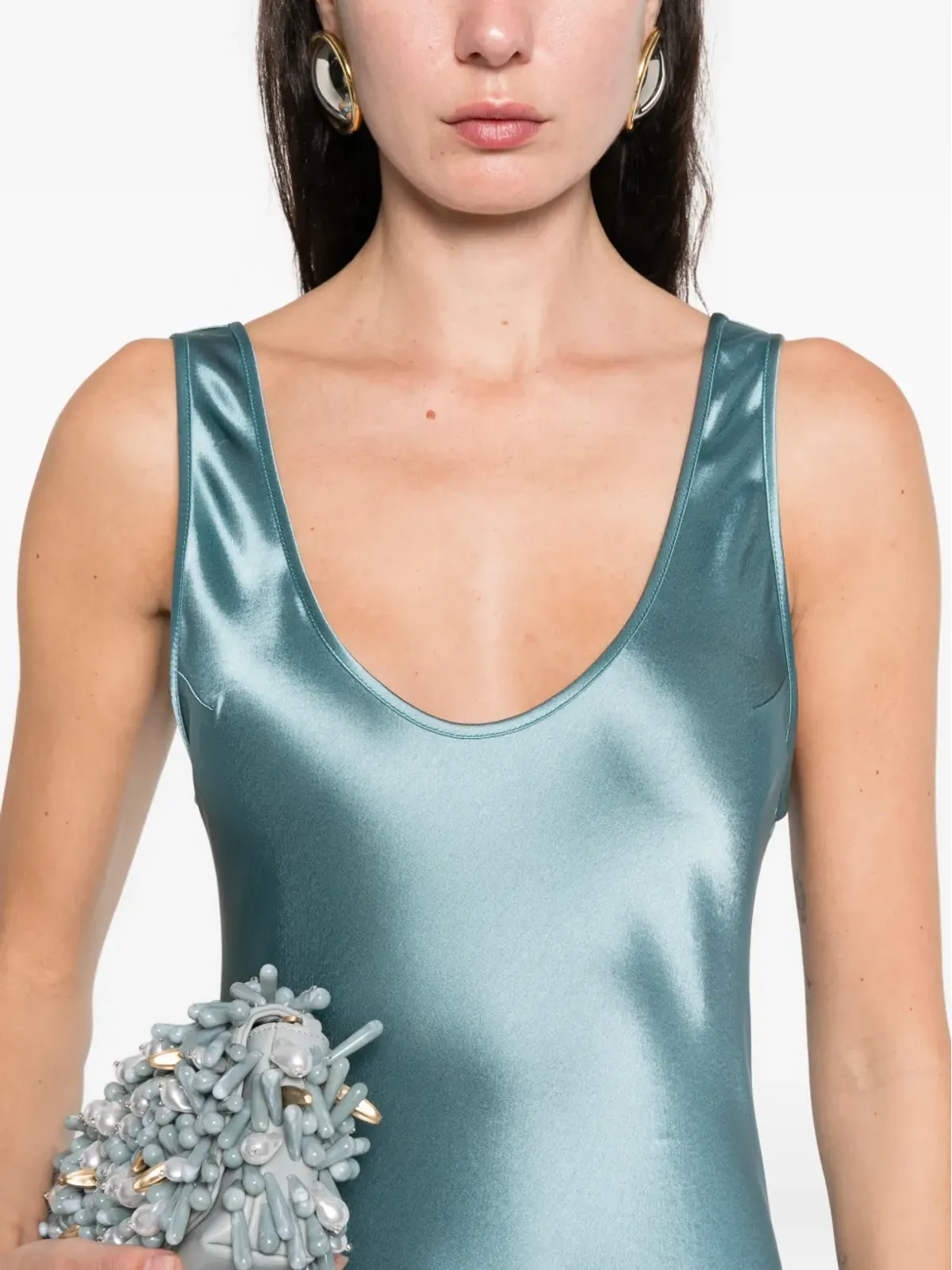 Galvan London Vallettaサテンマキシドレス - 画像5