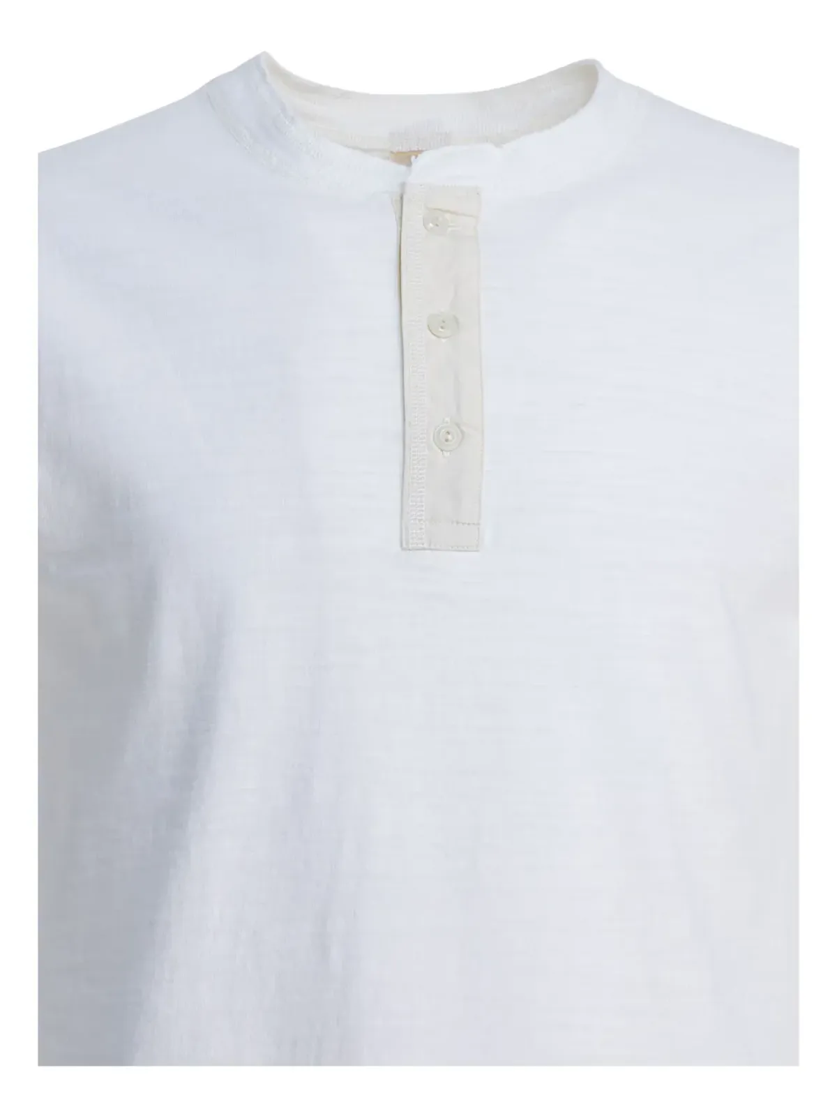 Buzz Ricksons コットン ヘンリーネック Tシャツ - White - 画像1