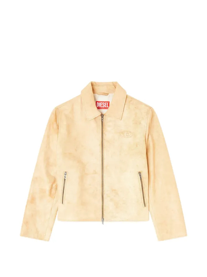 Diesel Diesel L-Amar-A-Fem-S1 エンボスロゴ レザージャケット - Neutralsの商品画像